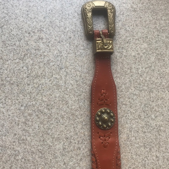 DKNY Vtg Leather Western Belt - Picture 3 of 8